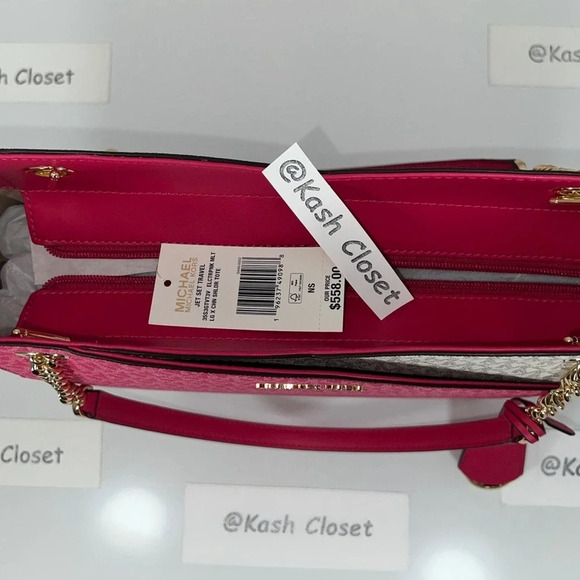 COPY - Michael Kors Shoulder Bag Xchain Jet Set LG Color-Block Logo Tote Electr… - Picture 7 of 11